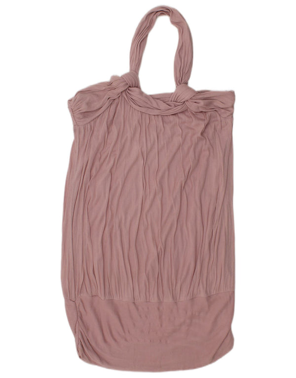 Simona Barbieri Damen Twin-Set Neckholder-Kleid UK 18 XL Rosa Seide