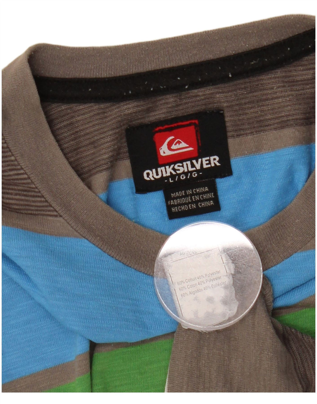 QUIKSILVER Herren-T-Shirt-Oberteil, groß, mehrfarbig, Colourblock-Baumwolle