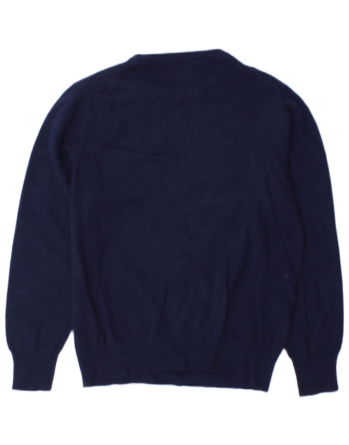 Benetton Damen-Pullover mit U-Boot-Ausschnitt, Gr. 12, mittleres Marineblau