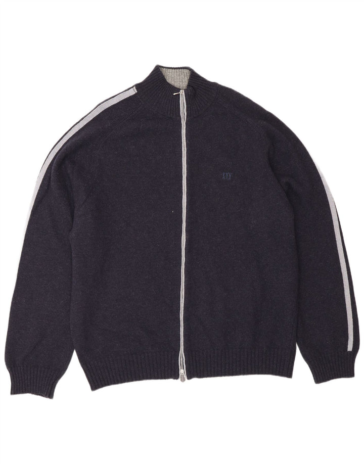 Henry Cottons Herren Strickjacke 3XL Marineblaue Wolle