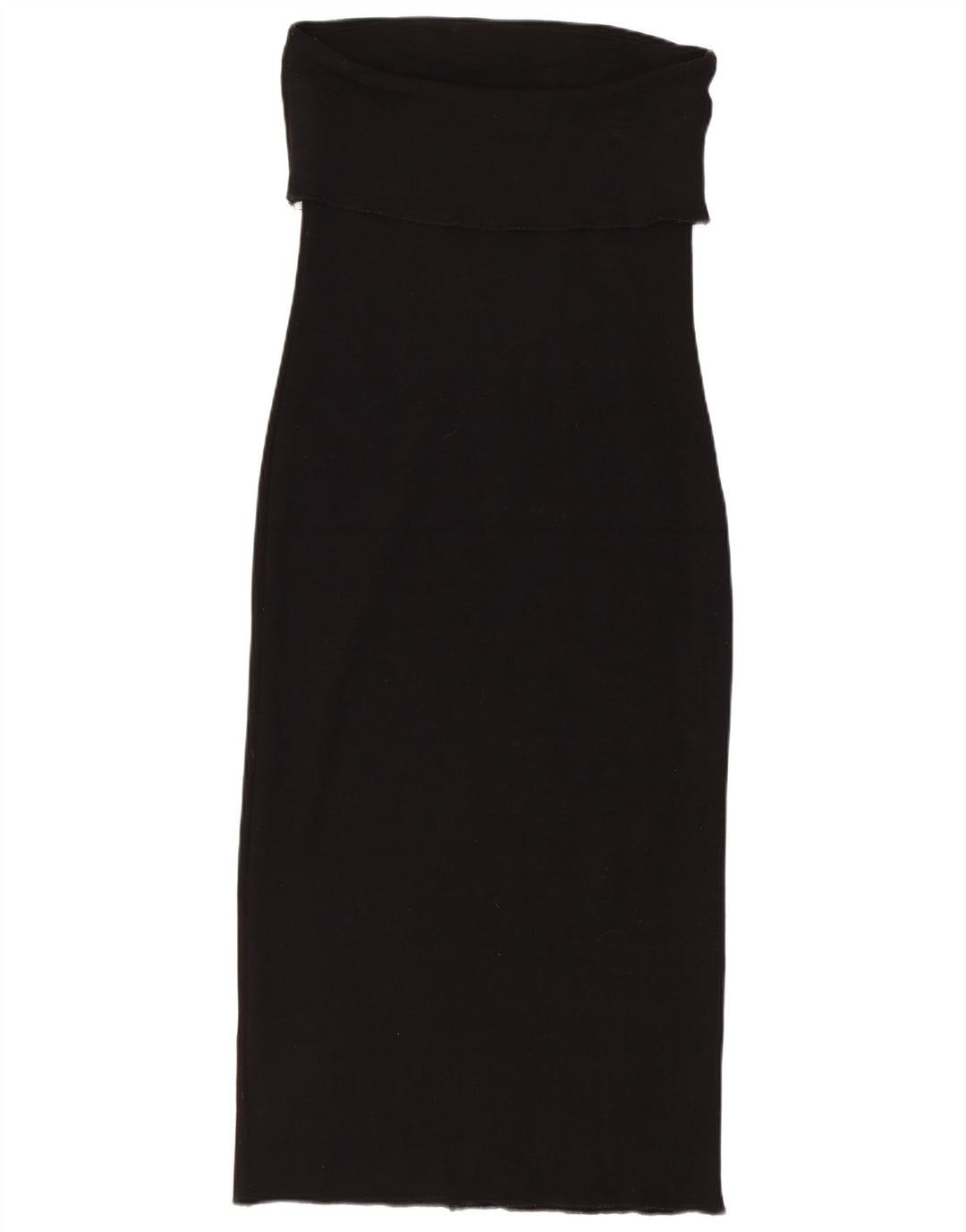 Zara Damen Trägerloses Kleid UK 12 Mittelschwarze Viskose