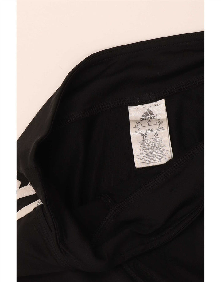 Adidas Damen Leggings UK 8/10 Small Schwarz Polyester