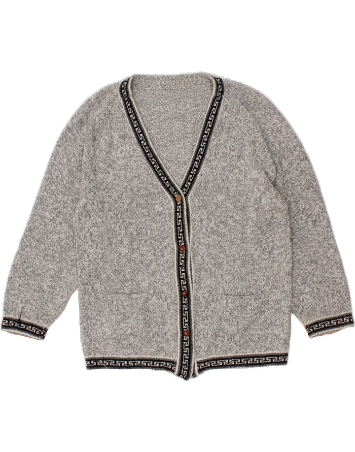VINTAGE Womens Cardigan Sweater UK 14 Large Grey Vintage Vintage and Second-Hand Vintage from Messina Hembry 