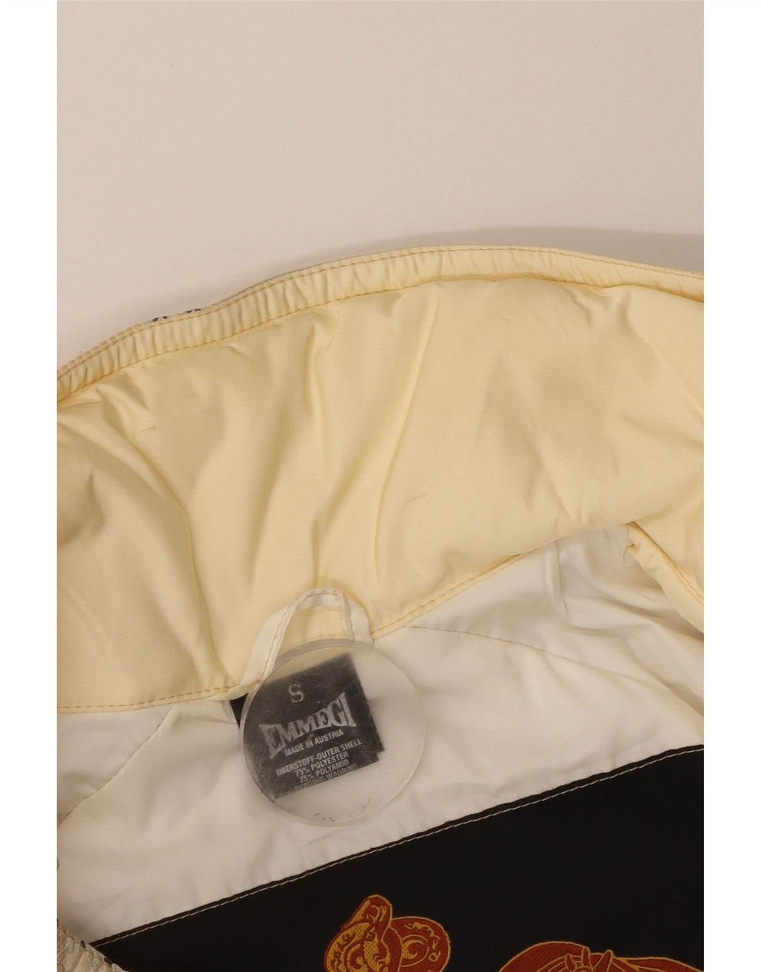 Emmegi Herren-Jacke mit Kapuze, lockere Passform, gepolstert, UK 36, Größe S, Beige, Polyester
