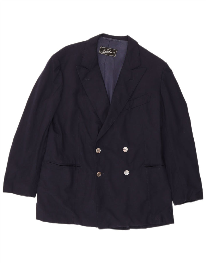 Vintage Herren Zweireiher Blazer Jacke UK 36 Small Marineblau
