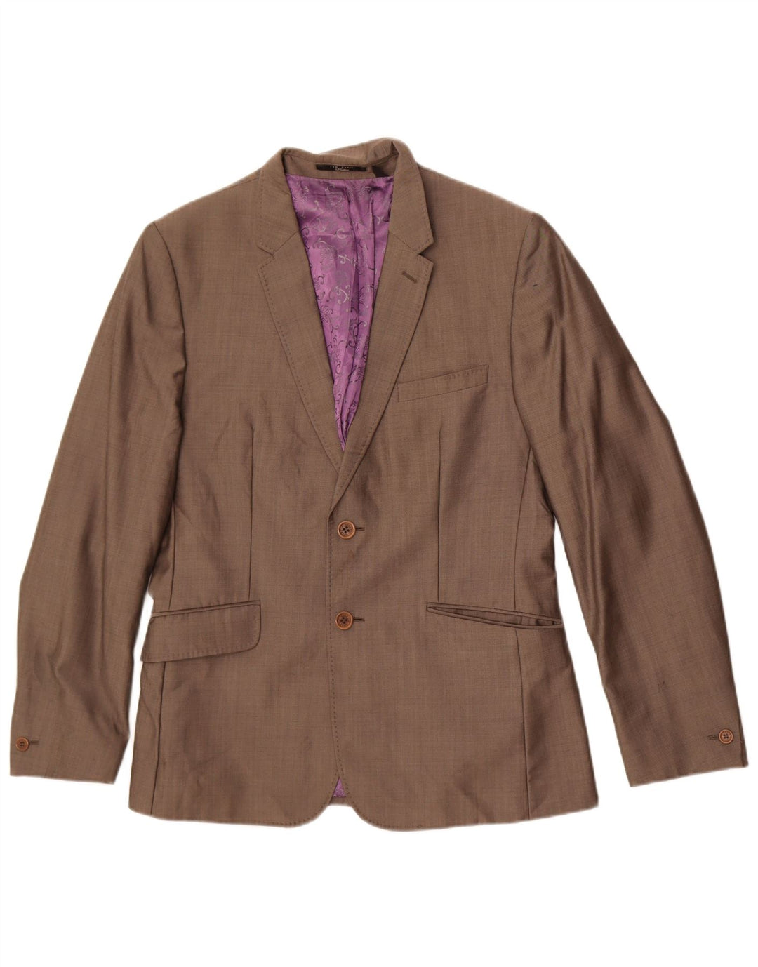 Ted Baker Herren-Blazer mit 2 Knöpfen, US 38, mittelgraue Wolle