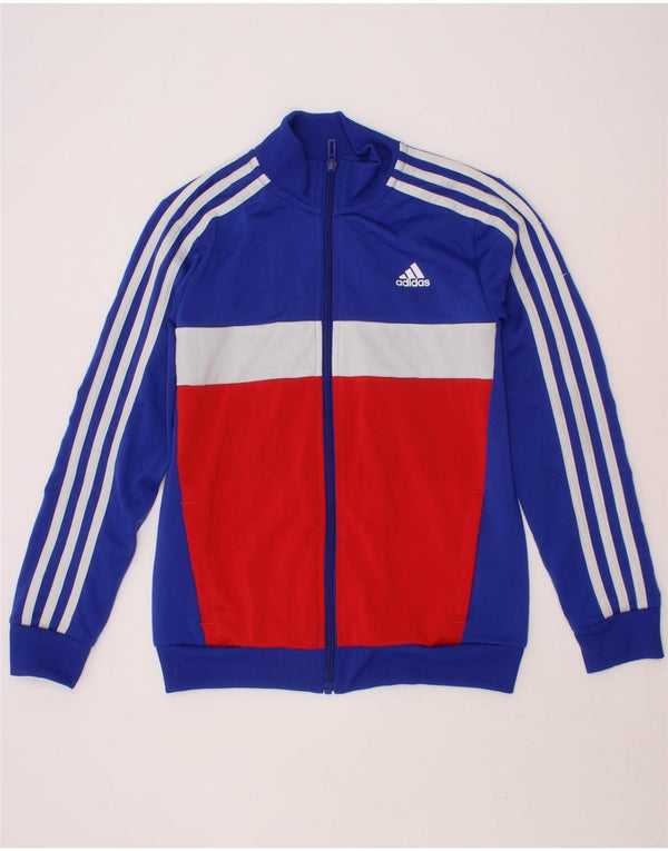 ADIDAS Aeroready-Trainingsanzug-Oberteil für Jungen, 9–10 Jahre, blaues Farbblockdesign