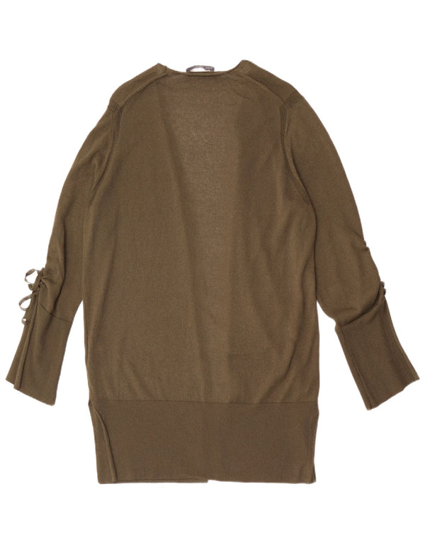 Marks & Spencer Damen Longline Open Cardigan Pullover UK 16 Large Khaki