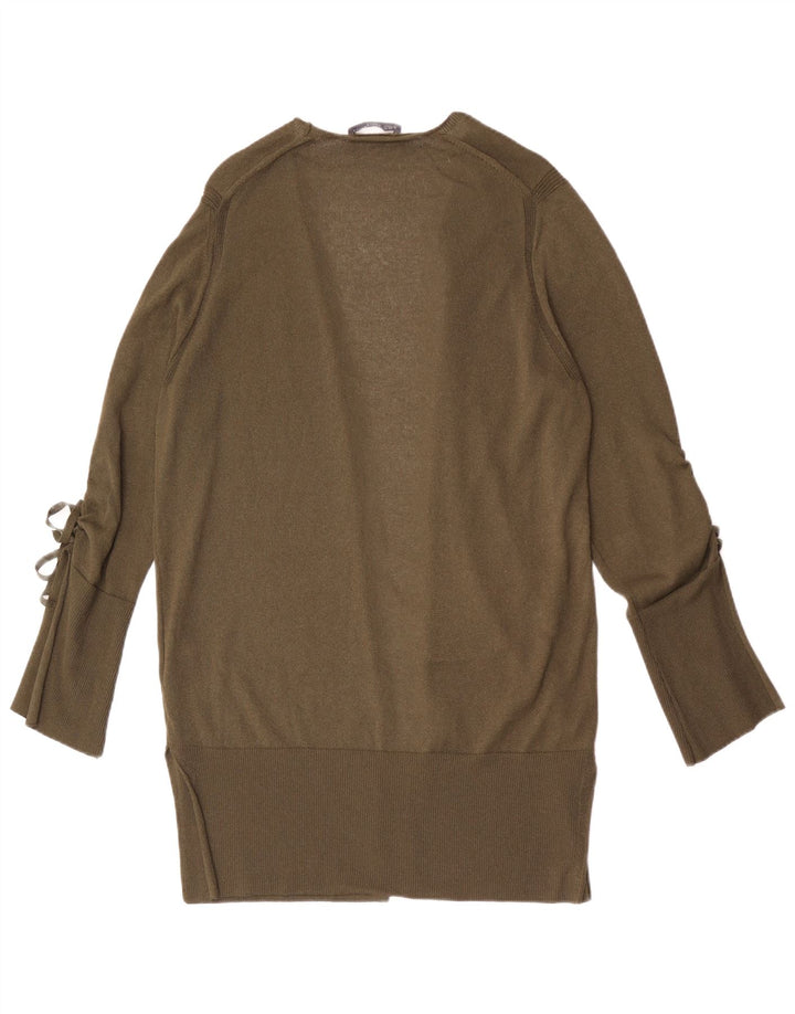 Marks & Spencer Damen Longline Open Cardigan Pullover UK 16 Large Khaki
