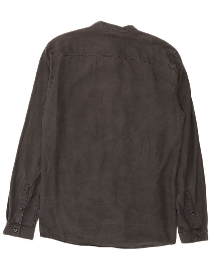 Cos Herren-Hemd, klein, graues Lyocell
