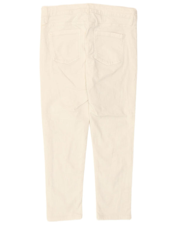 Oasis Damen Jade Crop Skinny Jeans UK 14 Medium W32 L25 Weiße Baumwolle