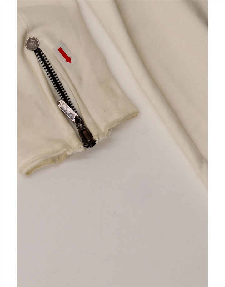 Liu Jo Damen-Blazerjacke mit 3 Knöpfen, UK 10, Größe S, weiße Baumwolle