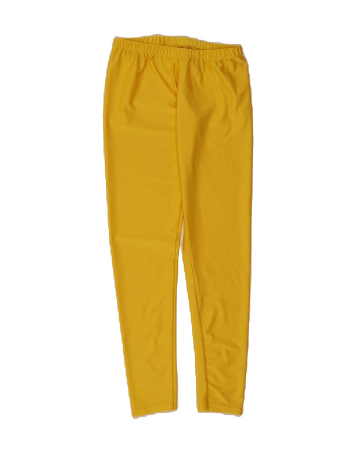 VINTAGE Womens Leggings UK 2 2XS Yellow Lycra Vintage Vintage and Second-Hand Vintage from Messina Hembry 