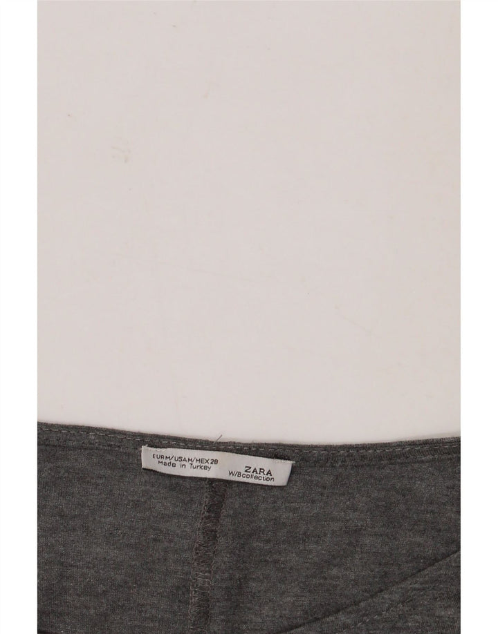Zara Damen-Oversize-Top mit 3/4-Ärmeln, UK-Größe 14, Mittelgrau, Farbblock