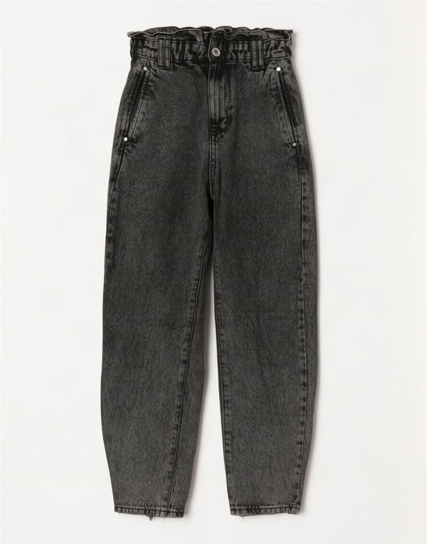 Zara Damen-Jeans mit hoher Taille, lockere Passform, EU 34, 2XS, W24, L24, Grau