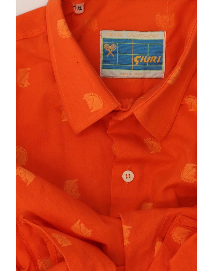 Vintage Herrenhemd XL Orange gefleckt