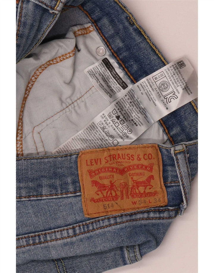 Levi's Herren 514 Straight Jeans W34 L27 Blaue Baumwolle