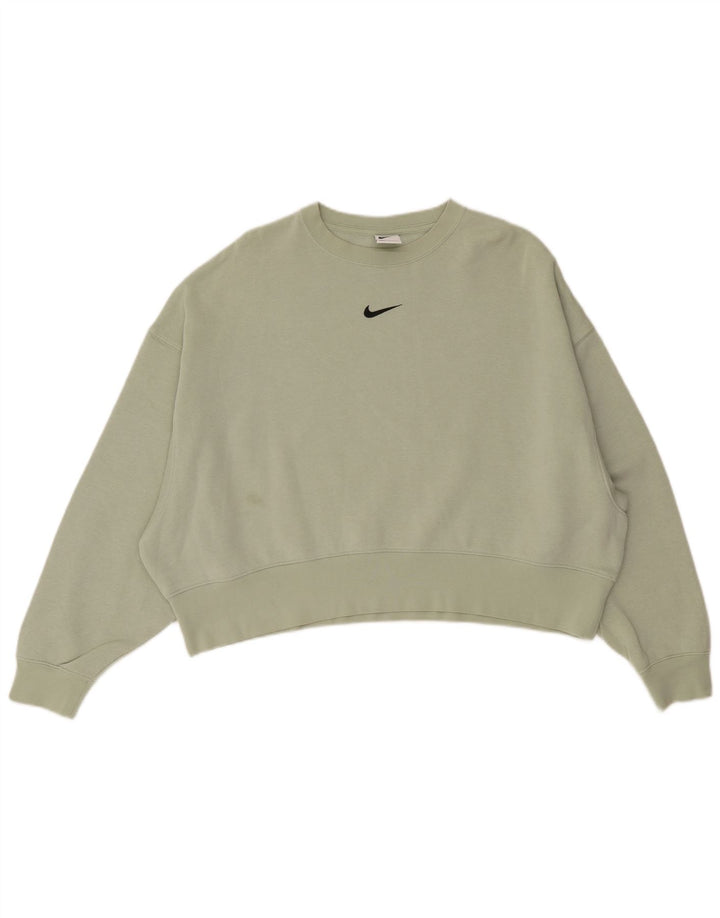 Nike Damen-Sweatshirt in Übergröße, Gr. 10, Größe S, Grün, Baumwolle