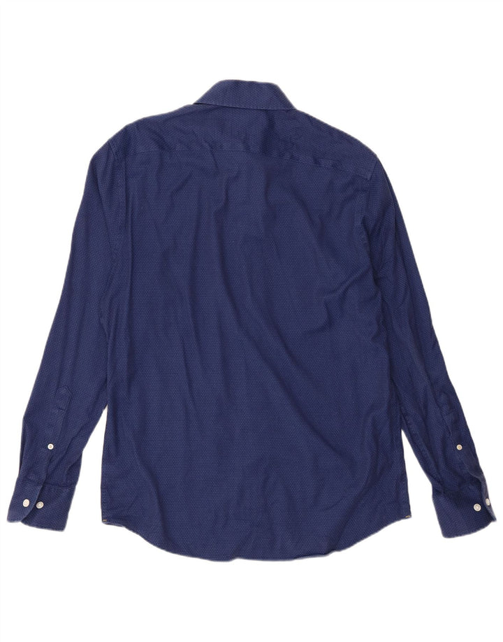 BONOBOS Slim-Fit-Hemd für Herren, mittelmarineblau gepunktete Baumwolle
