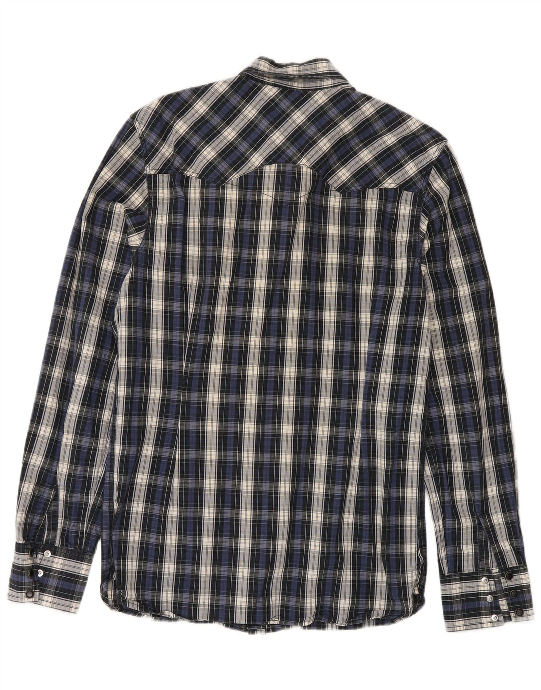 Levi's Herren-Hemd aus mittelblauer Baumwolle mit Karomuster in Marineblau