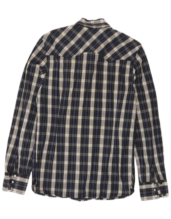 Levi's Herren-Hemd aus mittelblauer Baumwolle mit Karomuster in Marineblau