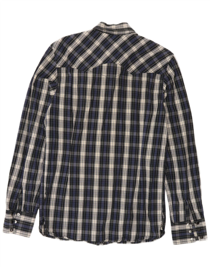 Levi's Herren-Hemd aus mittelblauer Baumwolle mit Karomuster in Marineblau