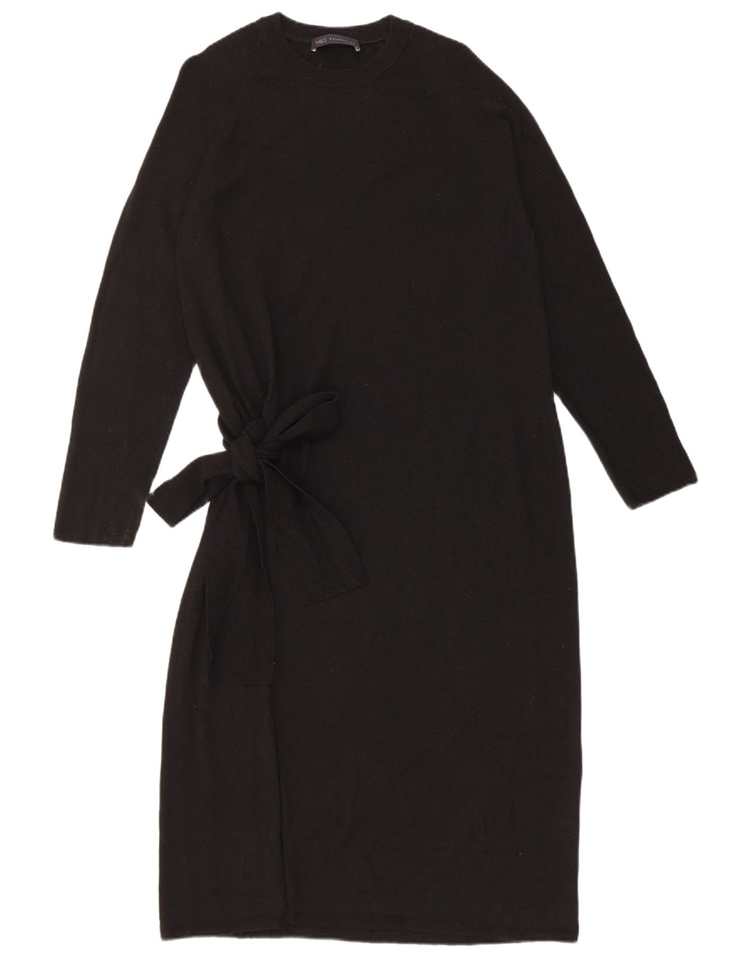 Marks & Spencer Damen Pulloverkleid UK 12 Mittelschwarze Merinowolle