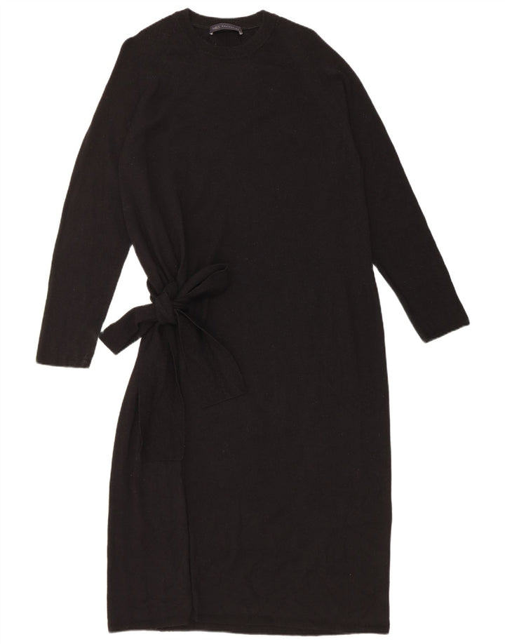 Marks & Spencer Damen Pulloverkleid UK 12 Mittelschwarze Merinowolle