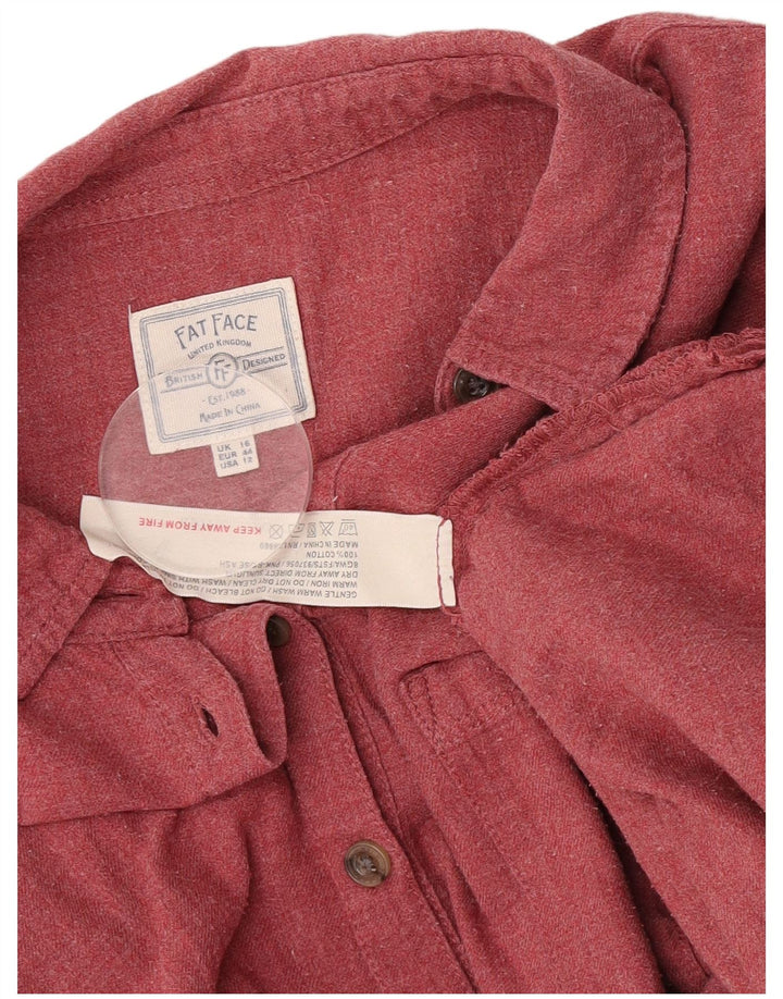Fat Face Damen-Pullover-Hemd, UK 16, Größe L, Rot, Baumwolle
