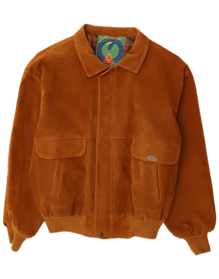 Gruppo V Herren Wildleder Bomberjacke UK 44 2XL Braun