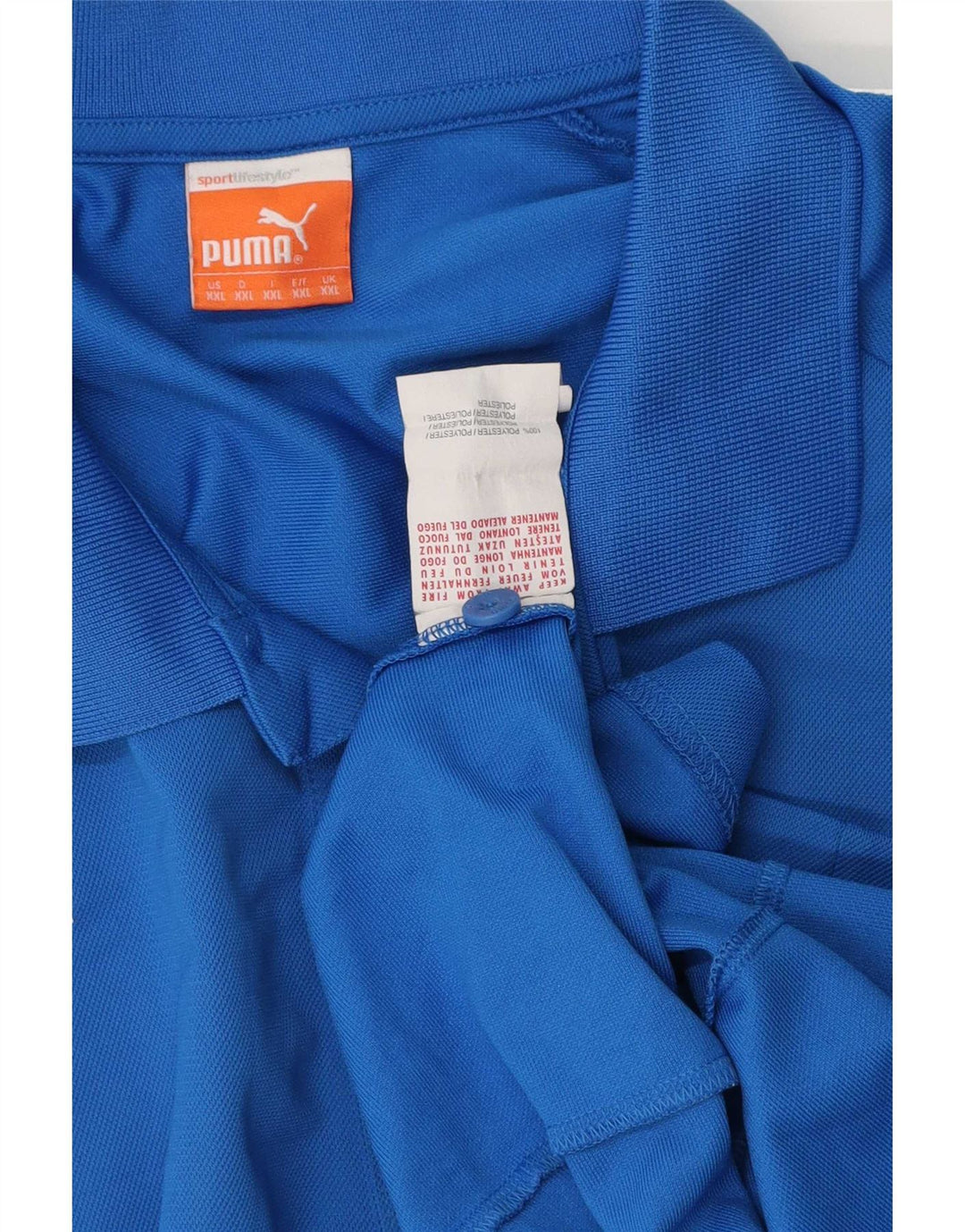 Puma Herren Poloshirt 2XL Blau Colourblock Polyester