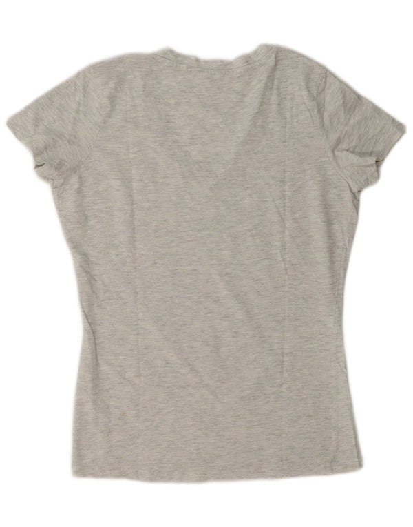 Guess Grafik-T-Shirt-Oberteil für Damen, UK 14, Mittelgrau meliert