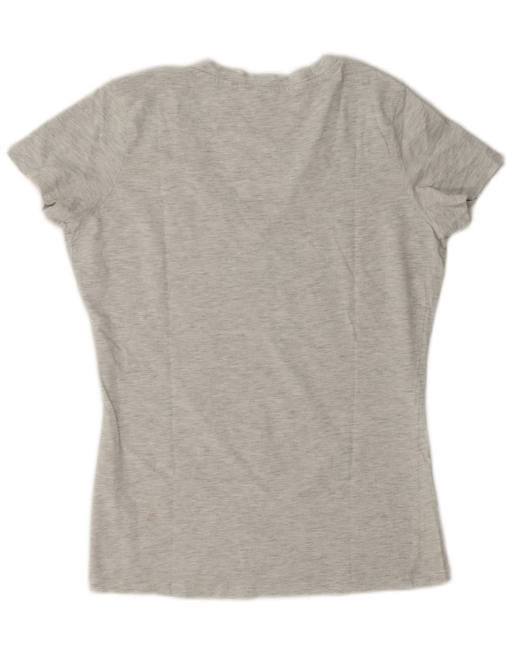 Guess Grafik-T-Shirt-Oberteil für Damen, UK 14, Mittelgrau meliert