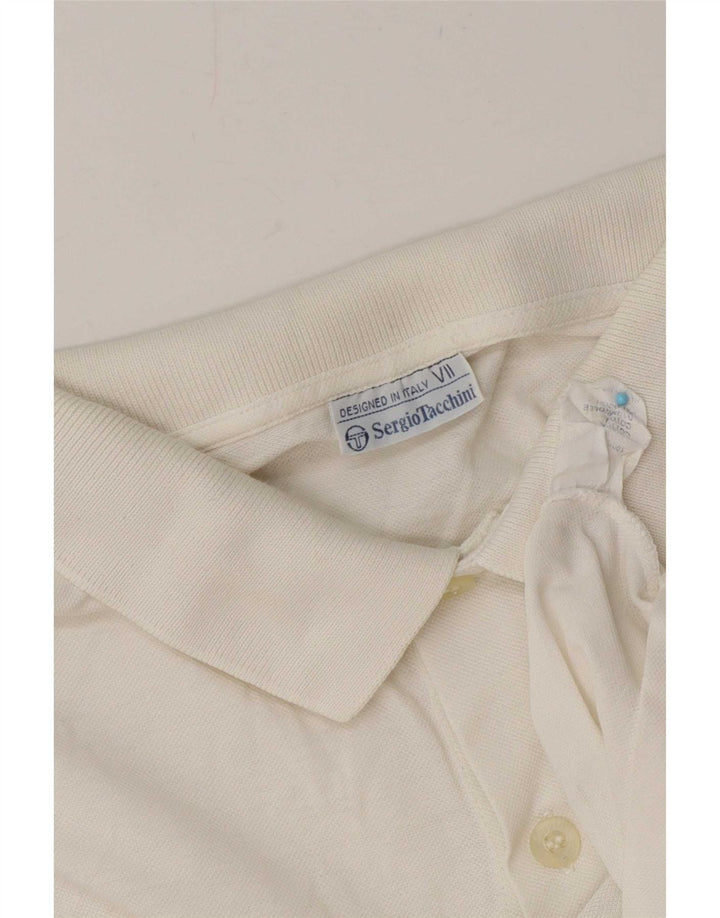 Sergio Tacchini Herren Poloshirt Mittelweiße geometrische Baumwolle