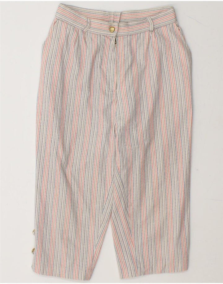 VINTAGE Womens High Waist Bermuda Shorts W25 Small Multicoloured Striped Vintage Vintage and Second-Hand Vintage from Messina Hembry 