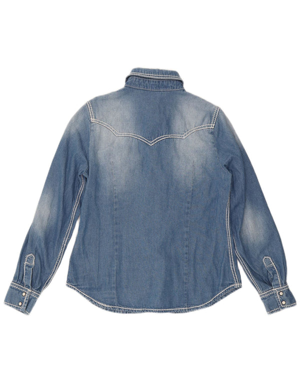 Arizona Damen Jeanshemd UK 14 Große blaue Baumwolle