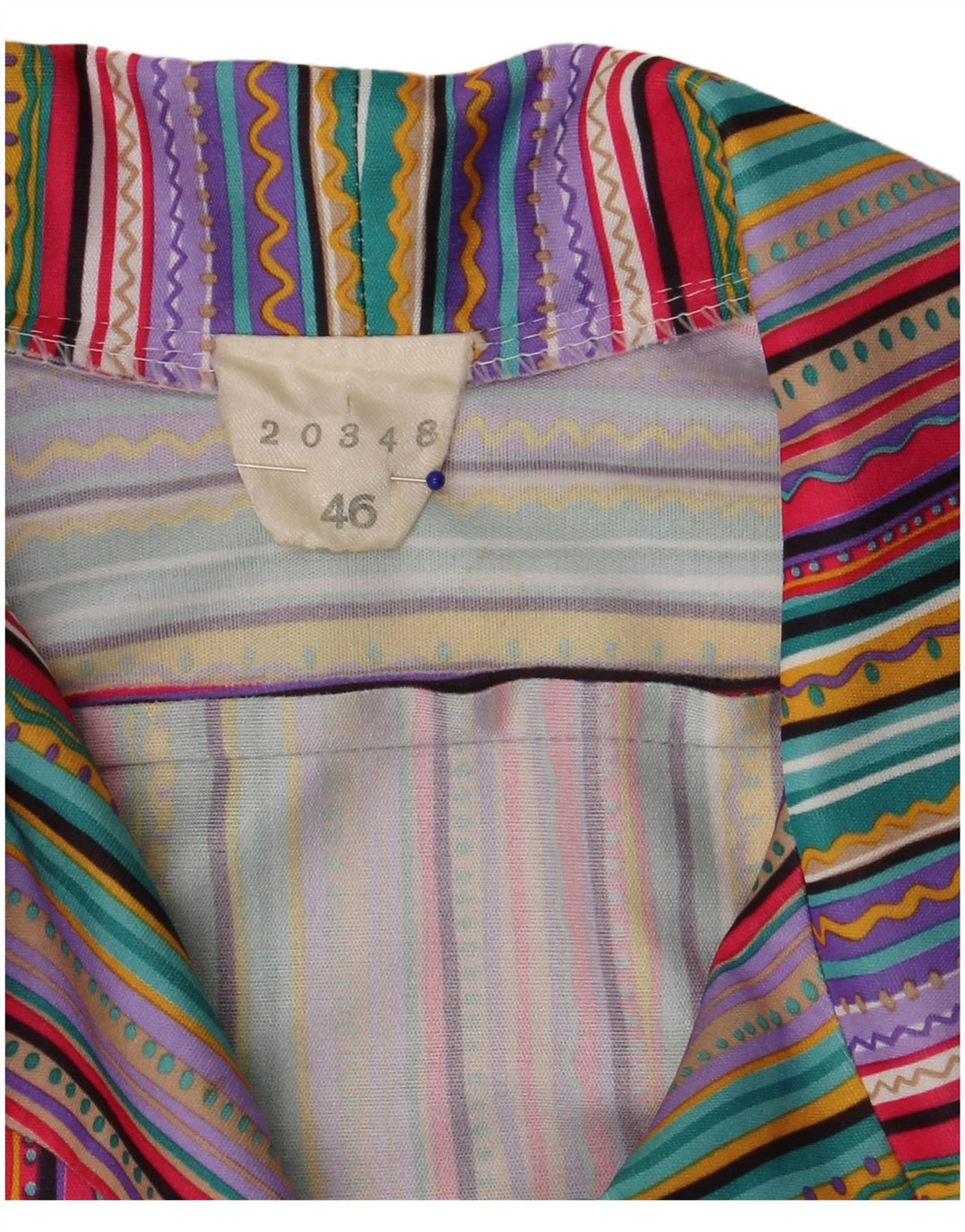 Vintage Damen Kurzarmshirt IT 46 Groß Mehrfarbig gestreift