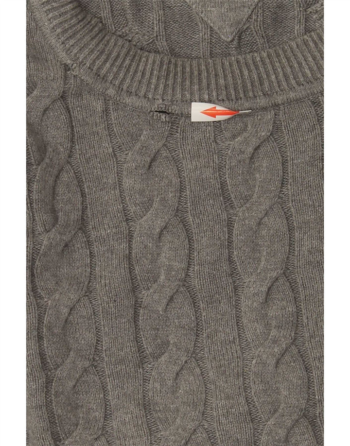 Tommy Hilfiger Herren-Pullover mit Rundhalsausschnitt, mittelgraue Baumwolle