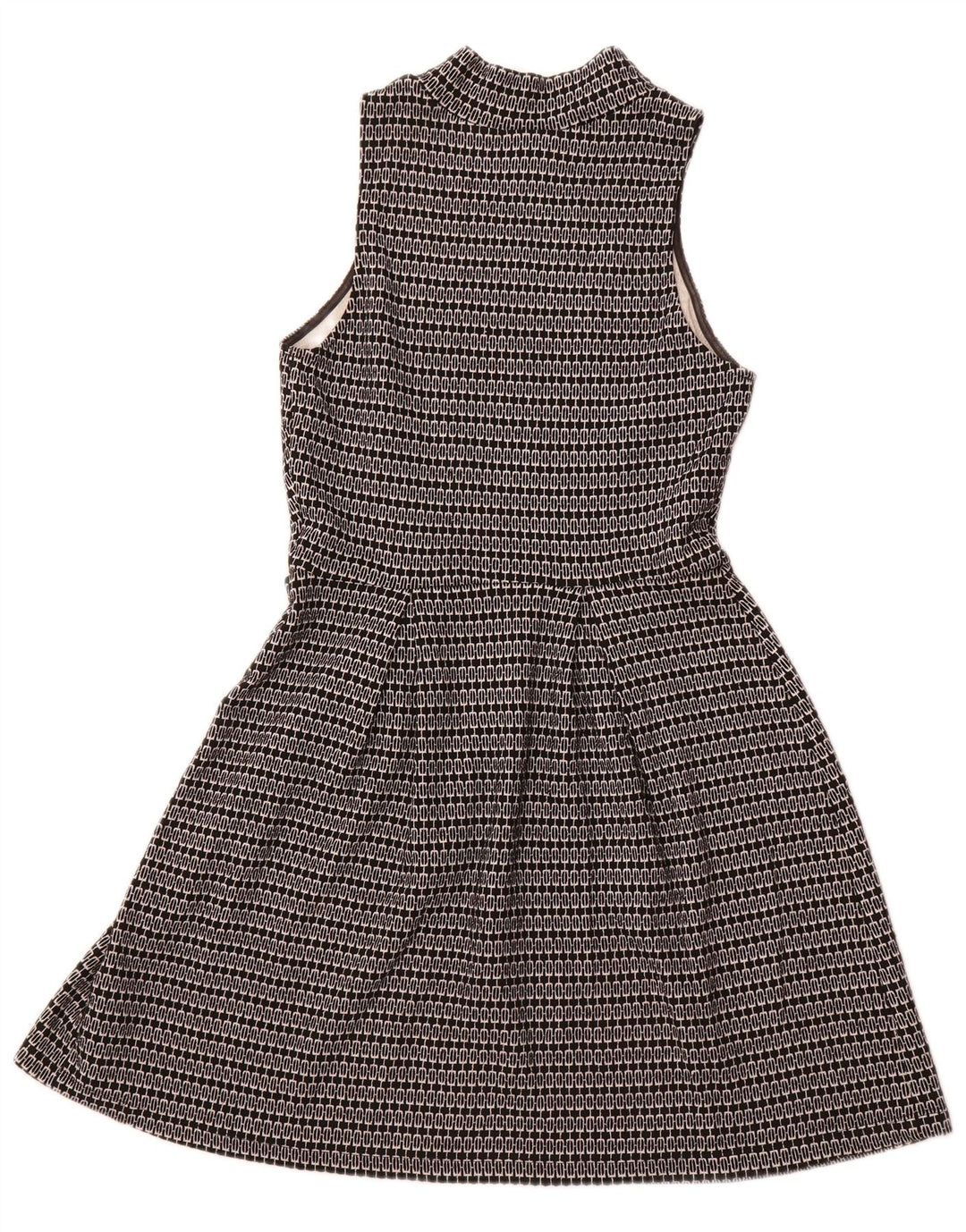 MOSSIMO Ärmelloses A-Linien-Kleid für Damen, UK 6 XS, schwarzes geometrisches Polyester