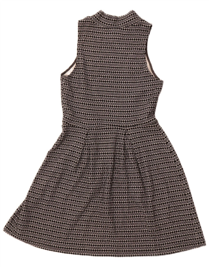 MOSSIMO Ärmelloses A-Linien-Kleid für Damen, UK 6 XS, schwarzes geometrisches Polyester