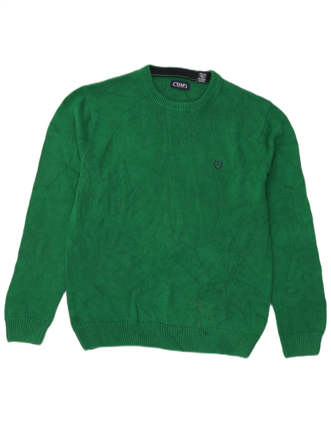 Chaps Herren-Pullover mit Rundhalsausschnitt, groß, grüne Baumwolle