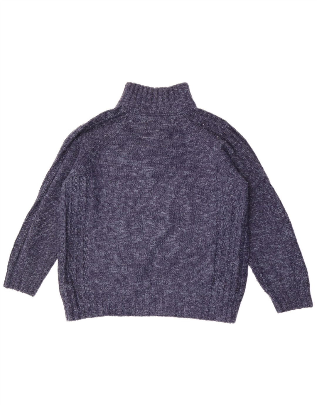 Marks & Spencer Herren-Pullover mit normaler Passform und Reißverschluss, Größe L, blau meliert