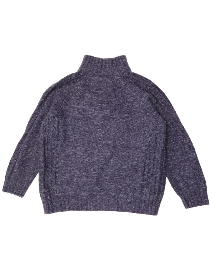 Marks & Spencer Herren-Pullover mit normaler Passform und Reißverschluss, Größe L, blau meliert