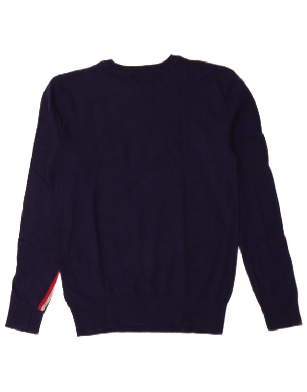Armani Jeans Damen-Pullover mit Rundhalsausschnitt, Gr. 14, mittleres Marineblau