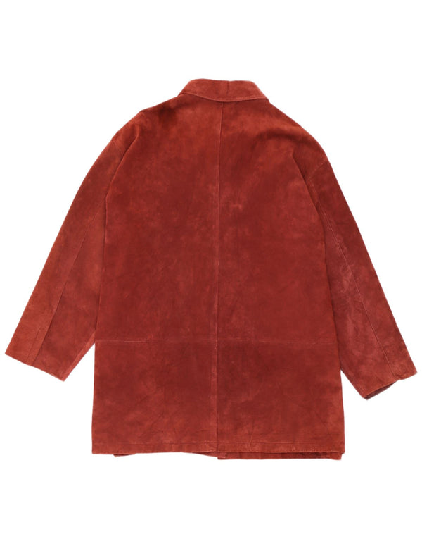 Luisa Viola Damen Wildledermantel UK 18 XL Burgunderrotes Leder