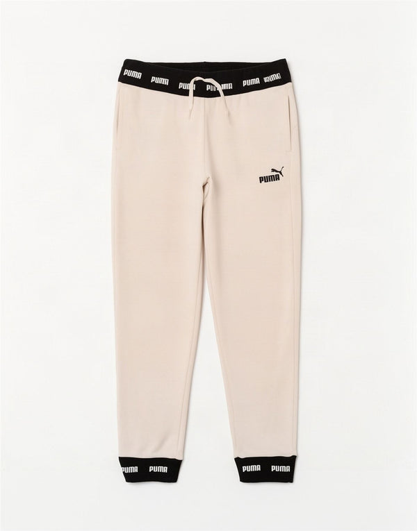 Puma Herren Grafik-Trainingshose, Jogginghose, XS, weiße Farbblock-Baumwolle