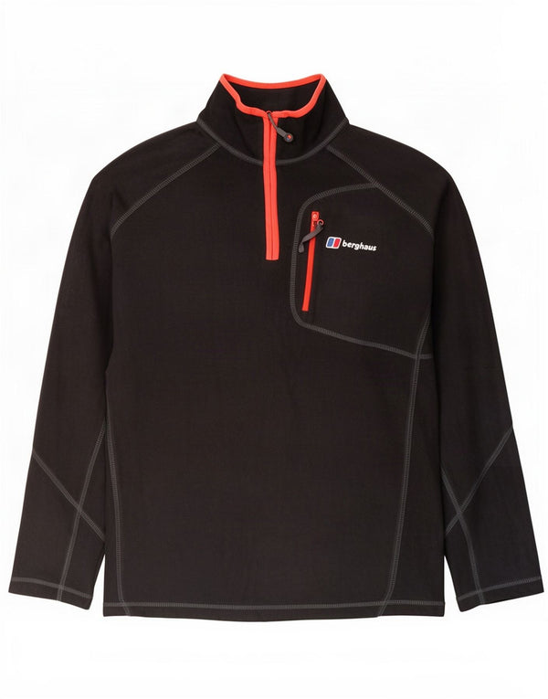Berghaus Herren-Fleecepullover mit Reißverschluss, XL, Schwarz, Polyester