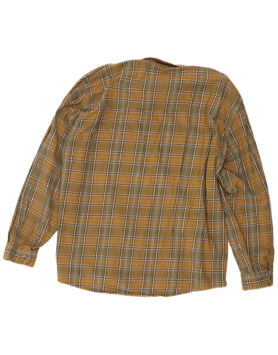 European Project Herren-Flanellhemd 2XL, gelb karierte Baumwolle