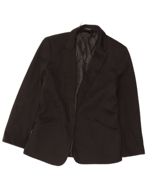 Oasis Womens Open Blazer Jacke UK 8 Small Schwarz Polyester