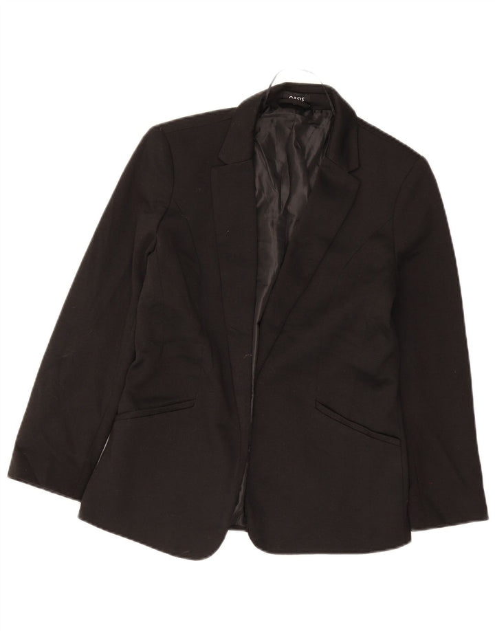 Oasis Womens Open Blazer Jacke UK 8 Small Schwarz Polyester